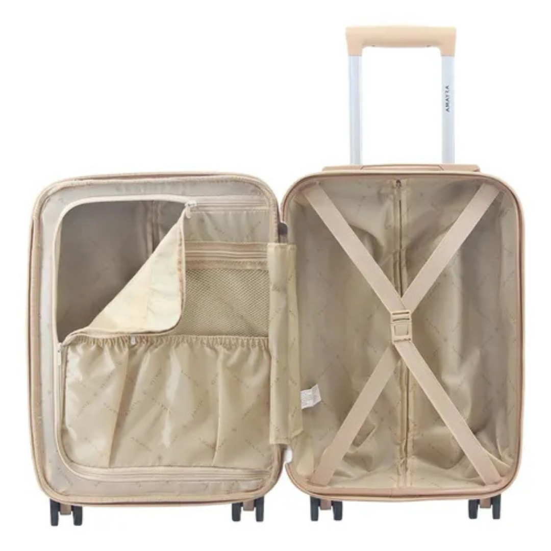 (Promoción 🔥) Valija Carry On Para Cabina Viaje Avión Equipaje Mujer 20 Pulgadas Reforzada 4 Ruedas 360°