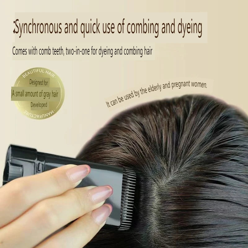 2in1 Hair Dye Stick with Combs Temporary Hair Coloring Covered White Hairs Hairline Pen Washable Black Brown Coffee Long Lasting