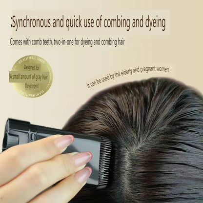2in1 Hair Dye Stick with Combs Temporary Hair Coloring Covered White Hairs Hairline Pen Washable Black Brown Coffee Long Lasting