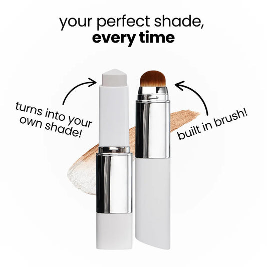 BLANC Cover Cream Stick V - Base coreana que muda de cor com pincel destacável - Base de maquiagem de cobertura total a média (201 Fair, 12,8 g)