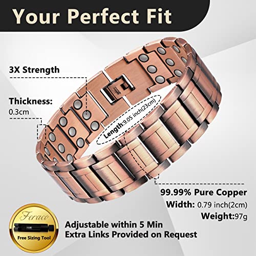 3X Strength Copper Magnetic Bracelet for men